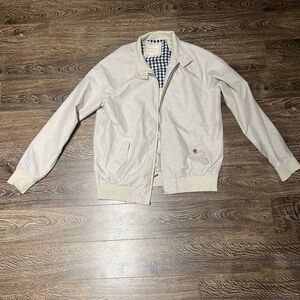 Vintage Cream Full Zip Windbreaker Jacket with button Pockets